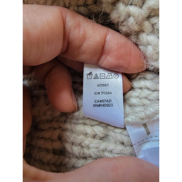 LOFT Cardigan Sweater Coat S Wool Alpaca Open Front Chunky Oversized 3/4 Sleeve - Picture 5 of 11